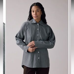 ANIÁN the Haro long sleeve button down shirt in sea foam